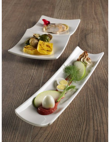 VASSOI-TAGLIERI: vendita online PIATTINO RETTANGOLARE PAGODA CM.16X6,3X2,7H WIPE IN MELAMINA BIANCO LEONE in offerta
