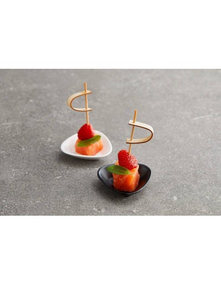 INSALATIERE-CIOTOLE-COPPETTE: vendita online CIOTOLINA TRIANGOLARE CM.6,9X1,5 FINGER FOOD IN MELAMINA NERO LEONE in offerta