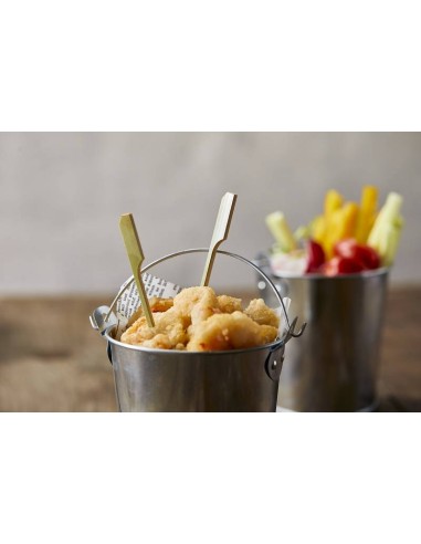FINGER FOOD ACCIAIO: vendita online SECCHIELLO MINI IN LATTA 11X10CM IN COLORE ACCIAIO LEONE in offerta