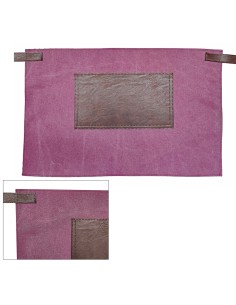 GREMBIULI: vendita online GREMBIULE CANVAS E SIMILPELLE TU BORDEAUX CON TASCA E LACCI BARRIQUE CM.58X39 SENZA PETTORINA in of...