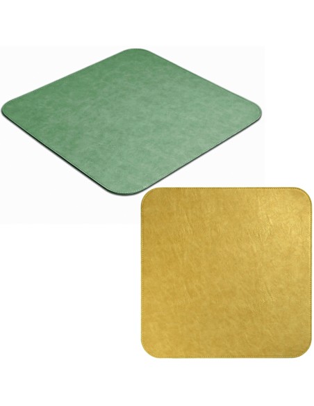 TOVAGLIETTE-RUNNER-SOTTOBICCHIERI: vendita online COVER PER TAVOLO IN SIMILPELLE CM.80X80 DOUBLE FACE SALVIA+ PAGLIA in offerta
