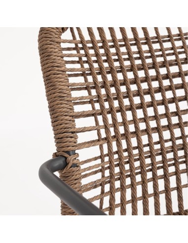 SEDIE-POLTRONE: vendita online POLTRONA JABLE CON BRACCIOLI ANTRACITE E SEDUTA INTRECCIATA NATURALE 0665045 in offerta