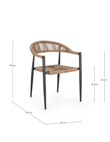 SEDIE-POLTRONE: vendita online POLTRONA JANDIA ANTRACITE / NATURALE H.45CM 0665004 in offerta