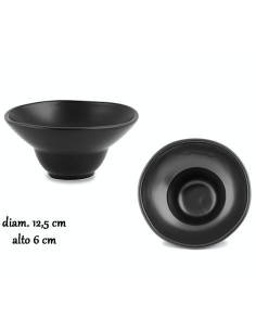 FINGER FOOD PORCELLANA: vendita online PIATTINO PASTA BOWL MINI CM.12,5 YOKO IN PORCELLANA NERO in offerta