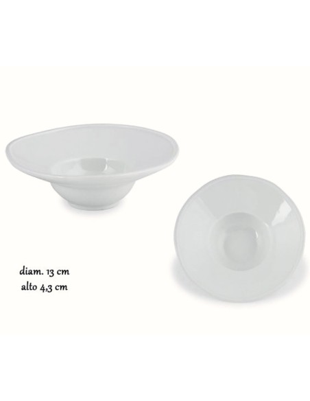 FINGER FOOD PORCELLANA: vendita online PIATTINO PASTA BOWL MINI CM.13 YOKO IN PORCELLANA BIANCO in offerta