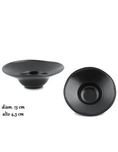 FINGER FOOD PORCELLANA: vendita online PIATTINO PASTA BOWL MINI CM.13 YOKO IN PORCELLANA NERO in offerta