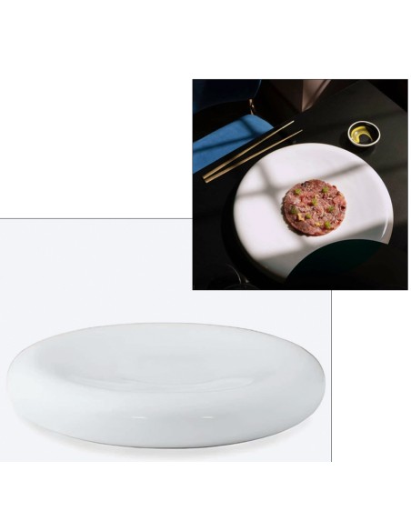 PIATTI: vendita online PIATTO FONDO BOMBATO CM.16 BILBAO IN PORCELLANA BIANCO in offerta