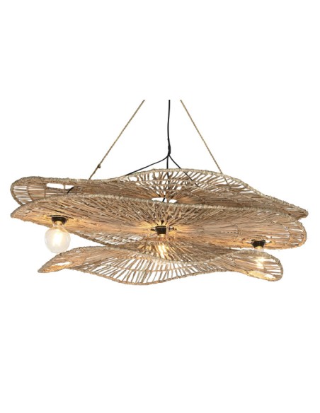 LAMPADE-LAMPADARI-SERIE LUMINOSE: vendita online LAMPADARIO DA SOFFITTO CM.112X29X50H FIBRA NATURALE LA217884 in offerta