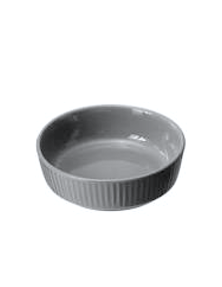 FINGER FOOD PORCELLANA: vendita online CIOTOLA GRIGIA CM.8 H.2,5 IN PORCELLANA DUBAI in offerta