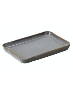 FINGER FOOD PORCELLANA: vendita online VASSOIO HOKKAIDO RETTANGOLARE CM.19,5X12,5X2H GRIGIO IN PORCELLANA LEONE in offerta