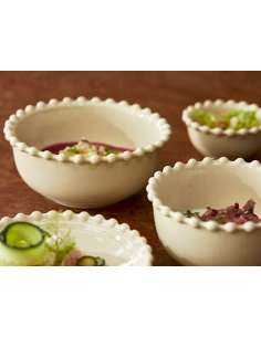 FINGER FOOD PORCELLANA: vendita online CIOTOLINA LUXOR CM.8 H.3,6 IN PORCELLANA SABBIA LEONE in offerta