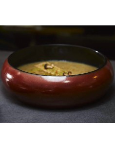PIATTI: vendita online PIATTINO TONDO ZANZIBAR CM.15X5,5H IN PORCELLANA MARRONE/NERO LEONE in offerta 2