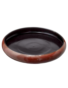 PIATTI: vendita online PIATTO TONDO ZANZIBAR CM.21,5X3,5H IN PORCELLANA MARRONE/NERO LEONE in offerta