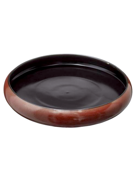 PIATTI: vendita online PIATTO TONDO ZANZIBAR CM.21,5X3,5H IN PORCELLANA MARRONE/NERO LEONE in offerta
