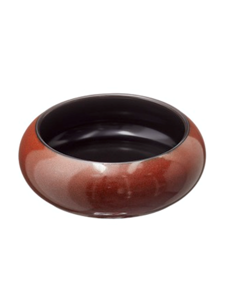 PIATTI: vendita online PIATTO TONDO ZANZIBAR CM.21,5X6,5H IN PORCELLANA MARRONE/ NERO LEONE in offerta