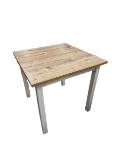 TAVOLI: vendita online VINTAGE TAVOLO CM.80X80 PIANO PINO SPESSORE MM.25 GAMBA QUADRA BIANCO in offerta