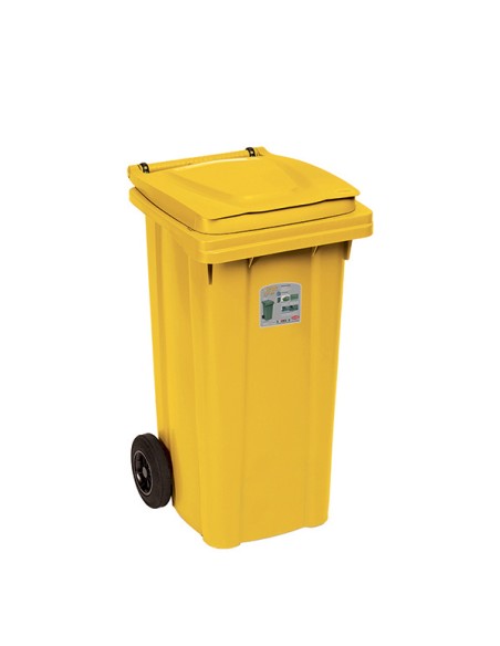 BIDONI: vendita online BIDONE 25705 CARRELLATO 120LT GIALLO CON PEDALE in offerta