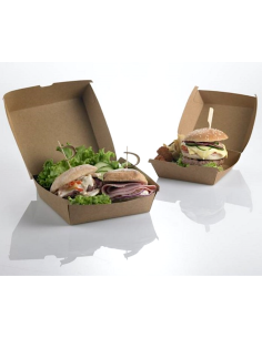CONTENITORI PER ASPORTO: vendita online BOX HAMBURGER KRAFT CM.12 X 12 X 7 CM AVANA CONFEZIONE 50 PEZZI LEONE in offerta 2