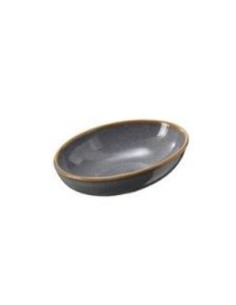 FINGER FOOD PORCELLANA: vendita online PIATTINO OVALE HOKKAIDO CM.9,5X6,2X2,5H GRIGIO IN PORCELLANA LEONE in offerta