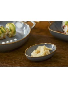 FINGER FOOD PORCELLANA: vendita online PIATTINO OVALE HOKKAIDO CM.9,5X6,2X2,5H GRIGIO IN PORCELLANA LEONE in offerta 2