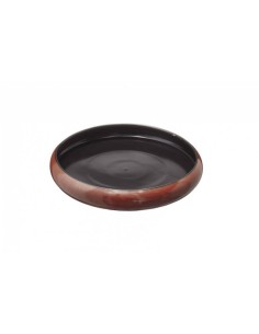 PIATTI: vendita online PIATTO TONDO ZANZIBAR CM.26,5X4H IN PORCELLANA MARRONE /NERO LEONE in offerta