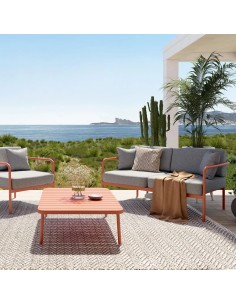 SALOTTINI: vendita online SALOTTO CANNES 4 POSTI GROSFILLEX CON TAVOLINO TERRACOTTA E GRIGIO in offerta 2