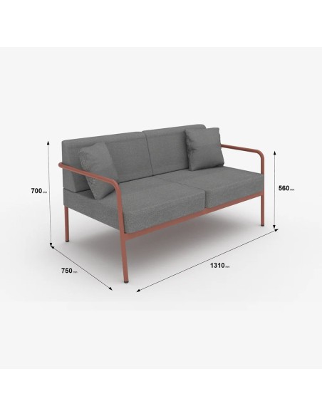 SALOTTINI: vendita online SALOTTO CANNES 4 POSTI GROSFILLEX CON TAVOLINO TERRACOTTA E GRIGIO in offerta