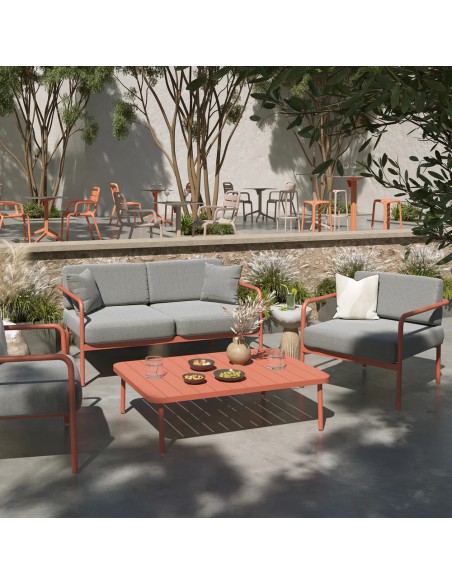 SALOTTINI: vendita online SALOTTO CANNES 4 POSTI GROSFILLEX CON TAVOLINO TERRACOTTA E GRIGIO in offerta