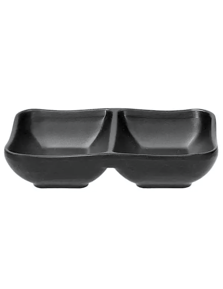 SHOW PLATE NERO PIATTINO 2 SCOMPARTI CM.12,5