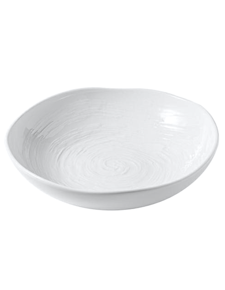 MATRIX: vendita online PIATTO FONDO MATRIX CM. 22, 5 H.6,4 IN PORCELLANA BIANCA CON DECORO IN RILIEVO TABLE TOP in offerta