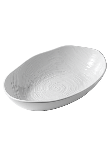 MATRIX: vendita online VASSOIO OVALE FONDO MATRIX CM. 25X16,5X6,5H IN PORCELLANA BIANCA TABLE TOP in offerta