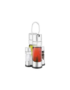OLIERE-FORMAGGIERE: vendita online MENAGE 4PZ SORRENTO IN VETRO ED ACCIAIO INOX 18/ 8 KAUFGUT in offerta