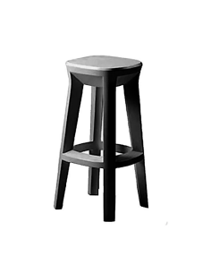 SGABELLI: vendita online SGABELLO QUADRO NERO PERLA FROZEN PLUST ALTEZZA 74 CM IN POLIETILENE in offerta