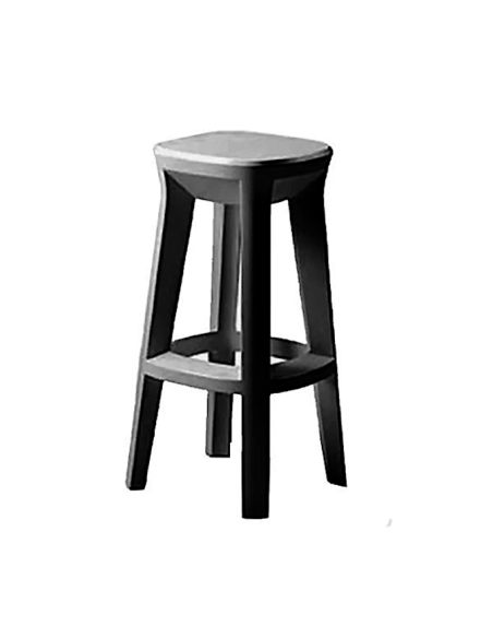 SGABELLI: vendita online SGABELLO QUADRO NERO PERLA FROZEN PLUST ALTEZZA 74 CM IN POLIETILENE in offerta