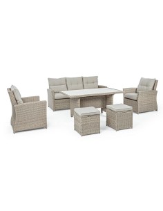 SALOTTINI: vendita online SALOTTO ARIEL SET 6 PEZZI CON CUSCINI COLORE NATURALE BIZZOTTO in offerta