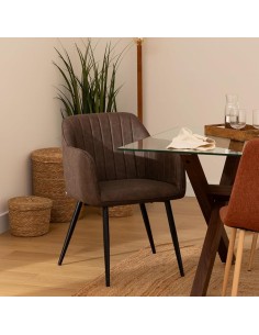SEDIE-POLTRONE: vendita online POLTRONA DA PRANZO VISOCA MARRONE ATMOSPHERA in offerta 2