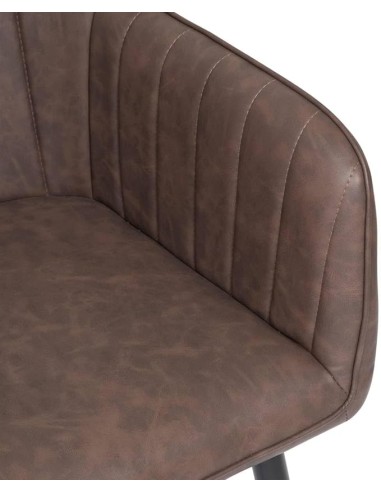 SEDIE-POLTRONE: vendita online POLTRONA DA PRANZO VISOCA MARRONE ATMOSPHERA IN PELLE in offerta