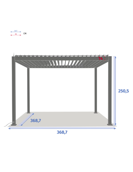 OMBRELLONI: vendita online GAZEBO PERGOLA EVORA HESPERIDE 3,6 X 3,6 METRI GRAFITE IN ALLUMINIO in offerta