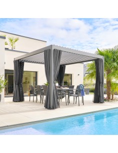 OMBRELLONI: vendita online GAZEBO PERGOLA EVORA HESPERIDE 3,6 X 3,6 METRI GRAFITE IN ALLUMINIO in offerta 2
