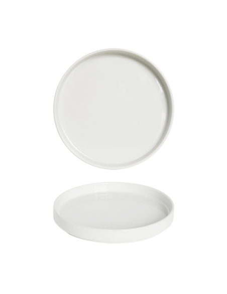 PIATTI: vendita online PIATTO PIANO ATLANTIS OSLO CM.24 BORDATO BIANCO IN PORCELLANA SATURNIA in offerta