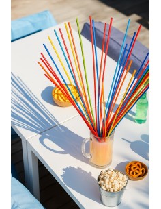 ACCESSORI: vendita online CONFEZIONE 250 CANNUCCE IN PLASTICA BIO LEONE 75 CM COLORI ASSORTITI in offerta 2