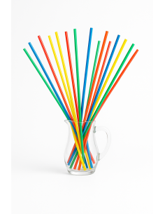 ACCESSORI: vendita online CONFEZIONE 250 CANNUCCE IN PLASTICA BIO LEONE 75 CM COLORI ASSORTITI in offerta