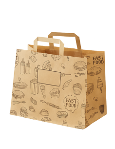 ACCESSORI: vendita online CONFEZIONE 50 BUSTE TAKE AWAY LEONE 32 X 20 X ALTEZZA 23 CM IN CARTA KRAFT in offerta