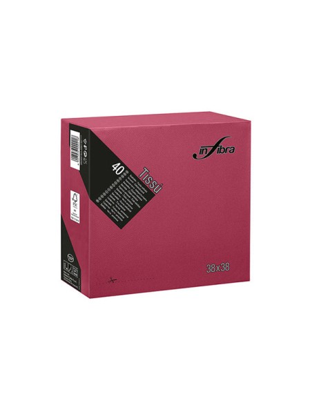 TOVAGLIE-TOVAGLIETTE-TOVAGLIOLI: vendita online TOVAGLIOLO BORDEAUX 38X38 2 VELI INFIBRA CONFEZIONE 40 PEZZI in offerta