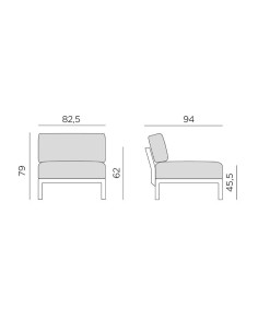 SALOTTINI: vendita online ELEMENTO CENTRALE MAXIMO BASALTO CUSCINI LAVA MODULAR SYSTEM NARDI in offerta 2