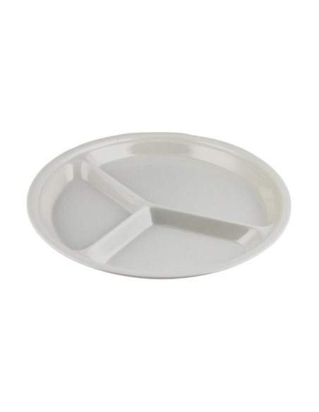 PIATTI: vendita online PIATTO PIANO CM. 28 IN 3 SCOMPARTI IN MELAMINA BIANCO in offerta