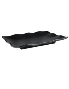 VASSOI-TAGLIERI: vendita online VASSOIO RETTANGOLARE CM. 22X14,8 EFFETTO ONDULATO IN MELAMINA NERO FRESCURA in offerta