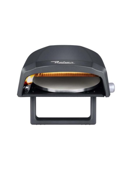 FORNI: vendita online FORNO PIZZA A GAS CON PIASTRA ROTANTE CM.32 NERO KW.4500 REBER in offerta