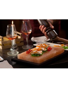 PIASTRE COTTURA PIETRA: vendita online PIASTRA DI SALE ROSA CM20X30 BASE LEGNO WENGÈ in offerta 2