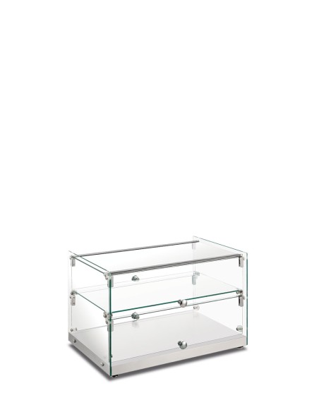CRN20 VETRINA SOPRABANCO NEUTRA UNA MENSOLA IN VETRO MM.555X361X379H